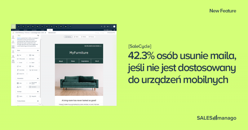 Zwiększ konwersję w eCommerce i zbieraj dane Zero-Party dzięki nowemu, stworzonemu z myślą o smartfonach, Email Design Studio