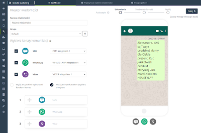 [Nowa Funkcjonalność] MOBILE MARKETING 2.0:  Wzbogać swoją mobilną strategię personalizacji 1-do-1 o potężne komunikatory WhatsApp i Viber